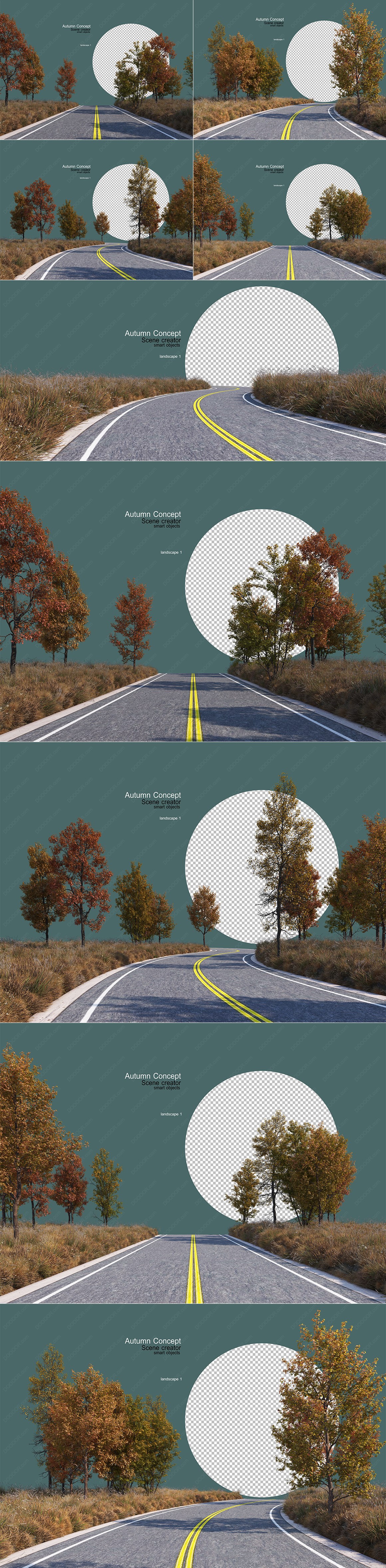 5款公路两旁绿树超清PSD场景模板素材[7000PX].jpg