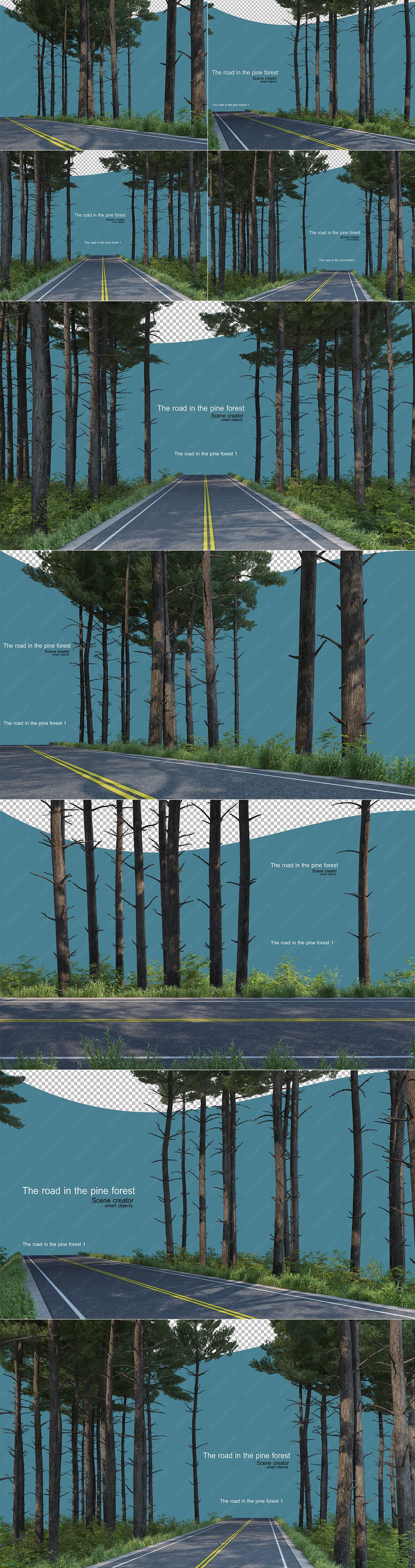 5款公路两旁松树超清PSD场景模板素材[7000PX].jpg