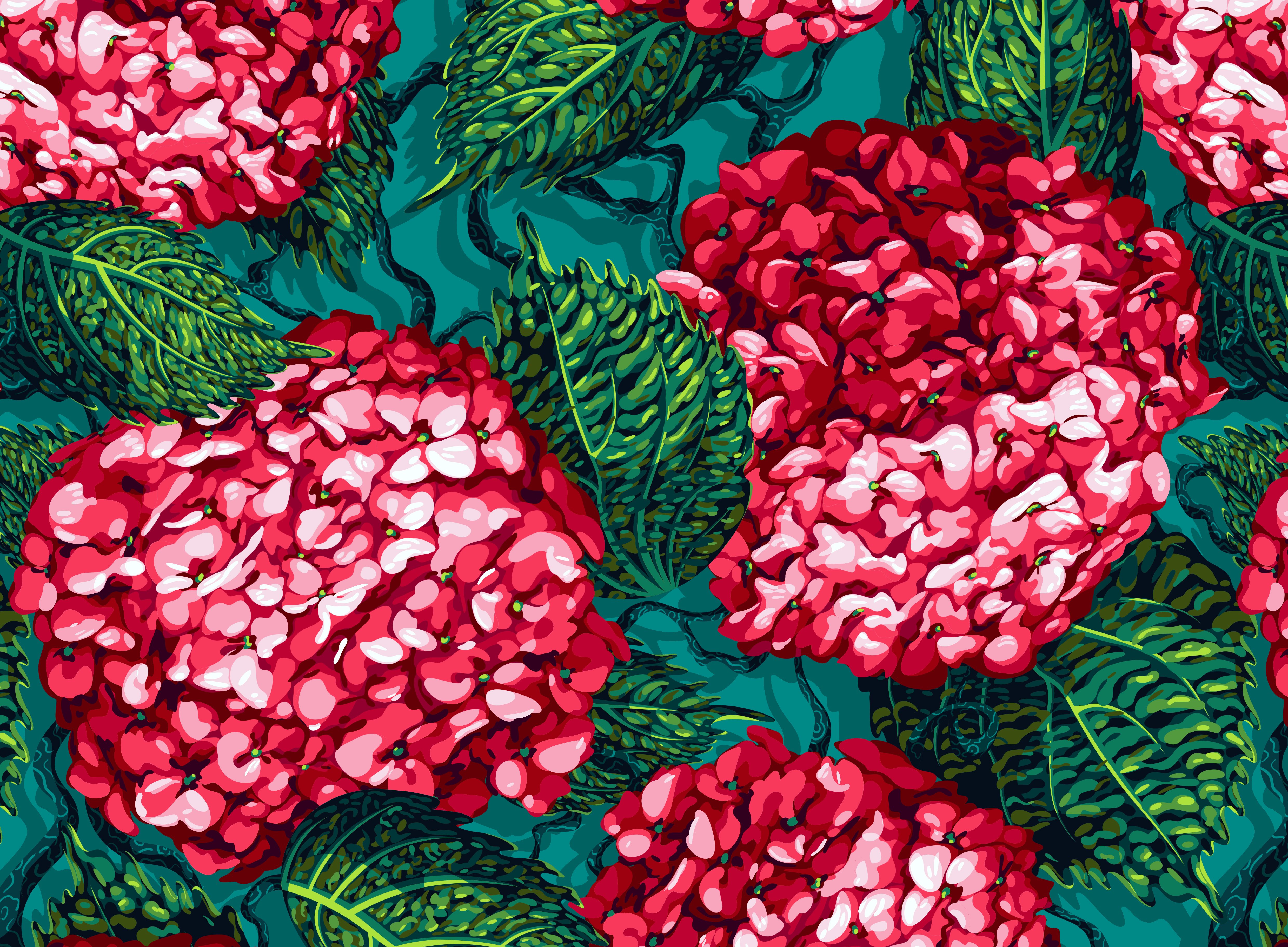 艺术 颜色 花的 花卉 插图 奢华 自然 图案 纺织品 墙纸-01.jpg
