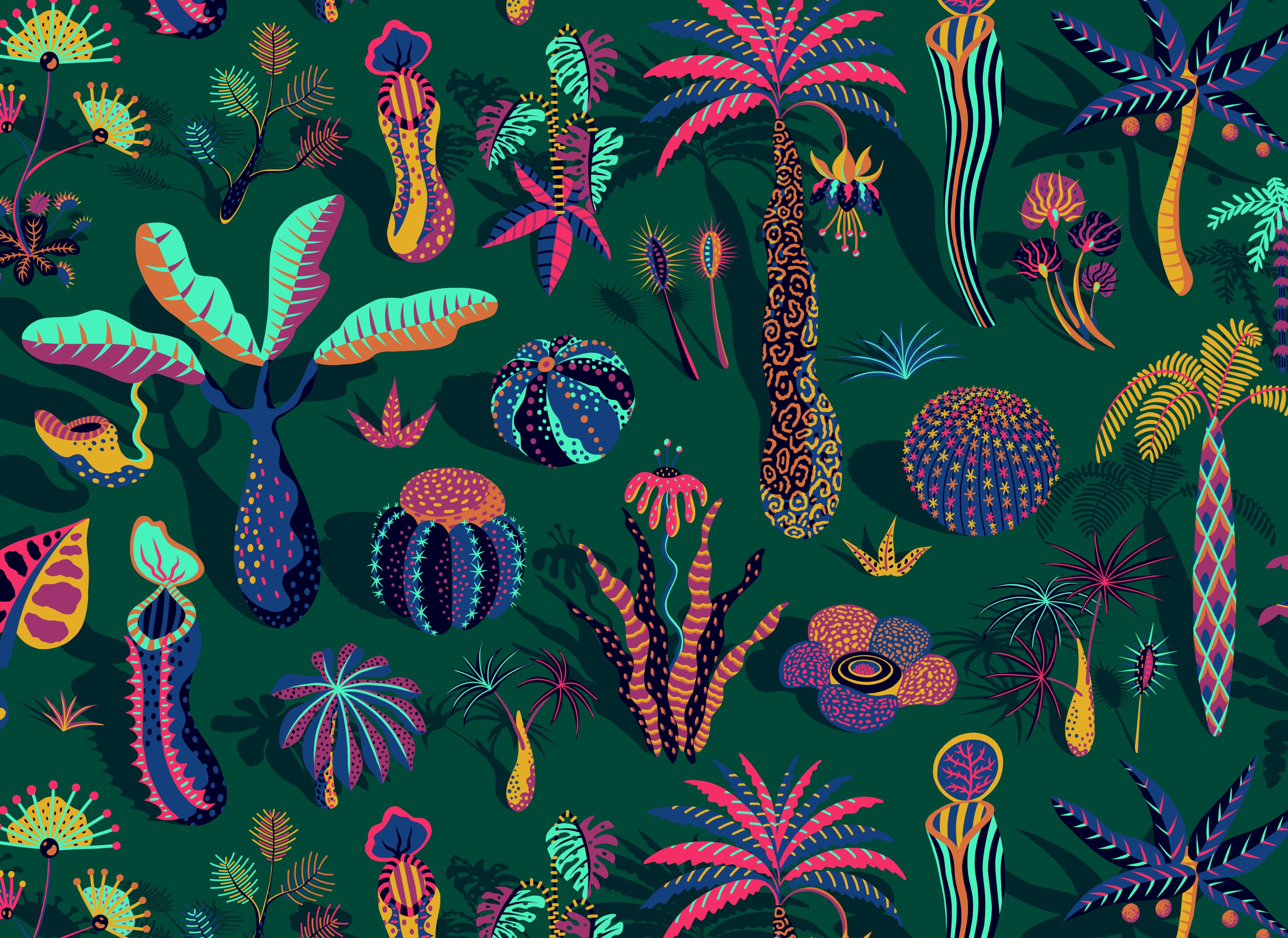 艺术 颜色 花的 花卉 插图 奢华 自然 图案 纺织品 墙纸-07.jpg