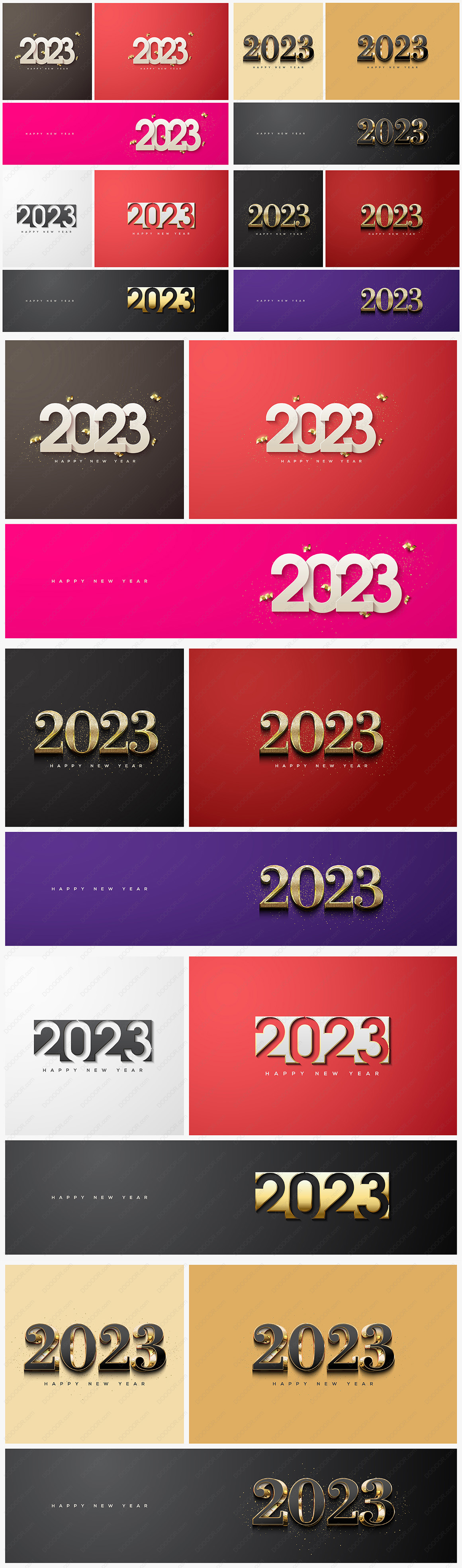 4款春节元旦个性2023年数字兔年新年可编辑矢量素材.jpg