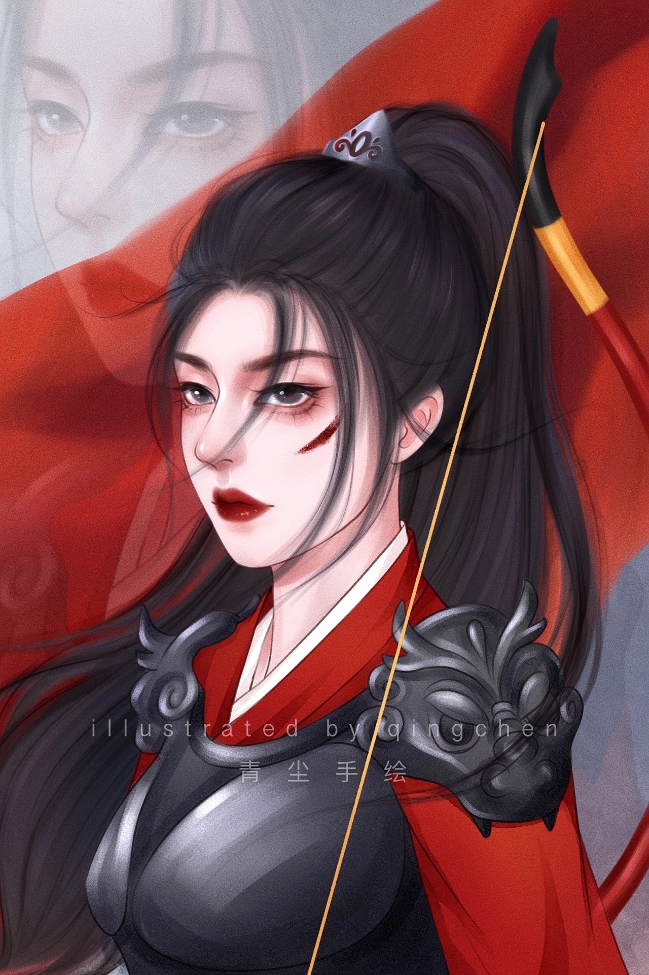 绝美红衣古风女子合集 上海-青尘手绘 [18P] (18).jpg