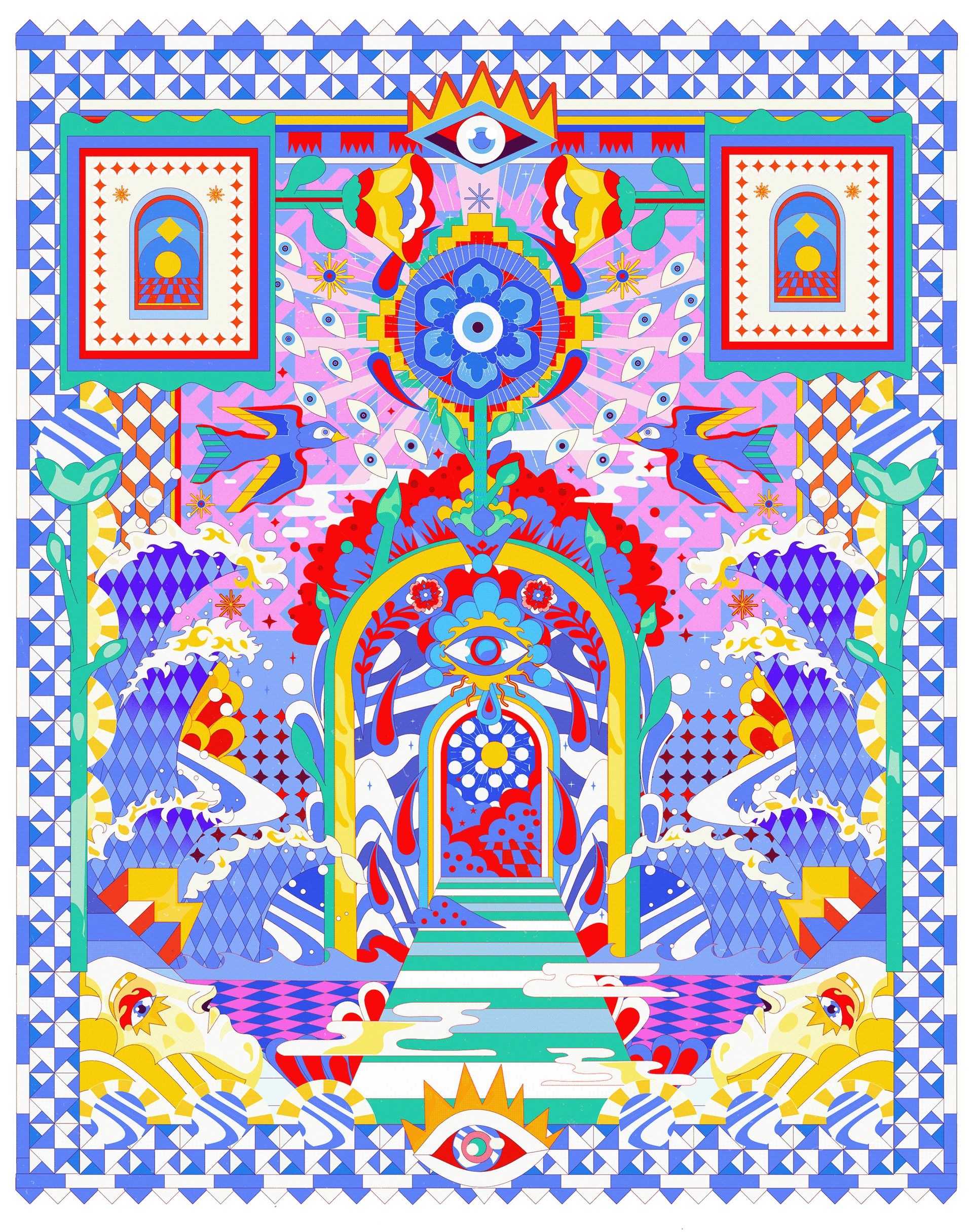 抽象主义 土坯插画 艺术品 数字艺术 数字插图 几何的 图案 迷幻的 迷幻的 向-09.jpg