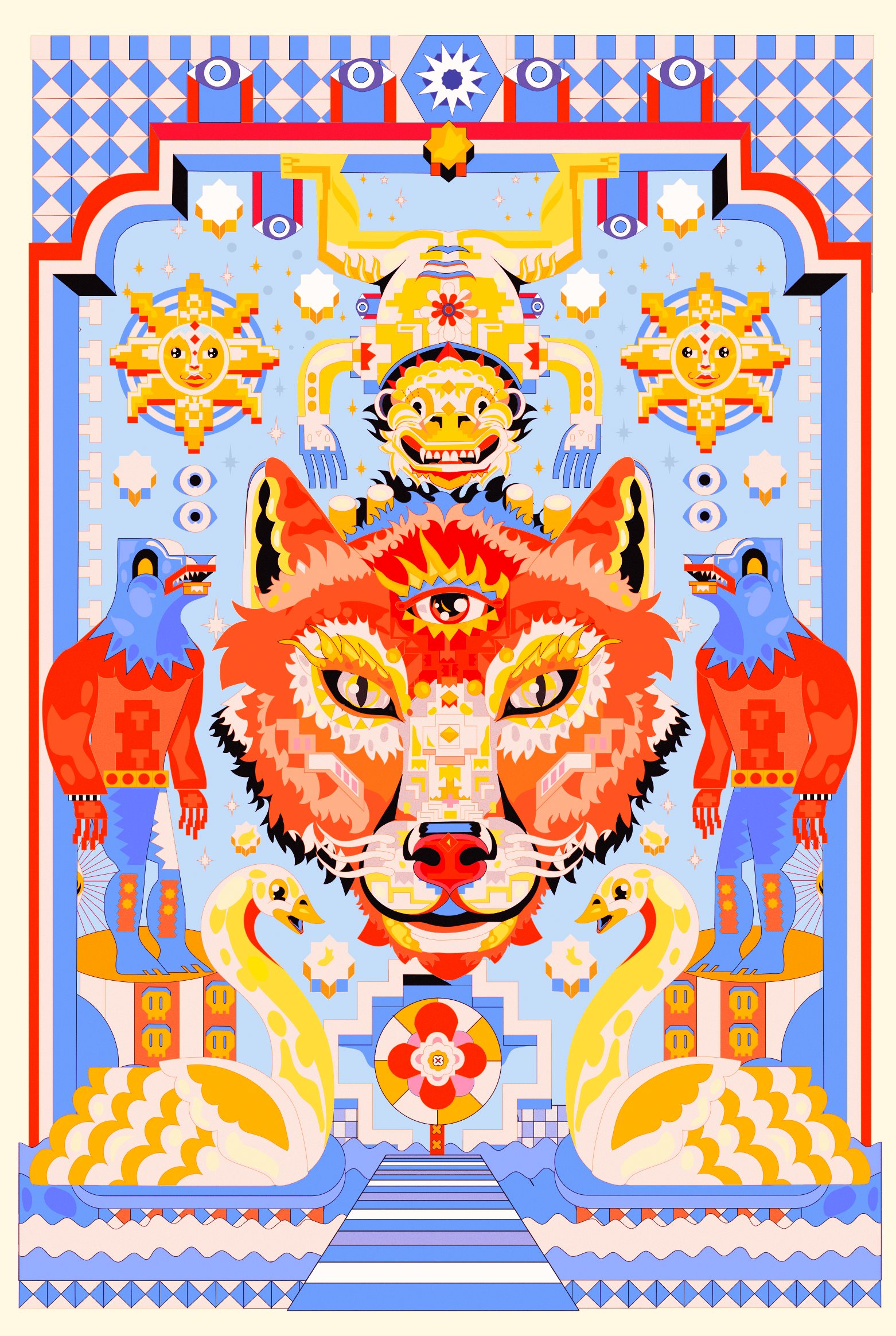 抽象主义 土坯插画 艺术品 数字艺术 数字插图 几何的 图案 迷幻的 迷幻的 向-24.jpg
