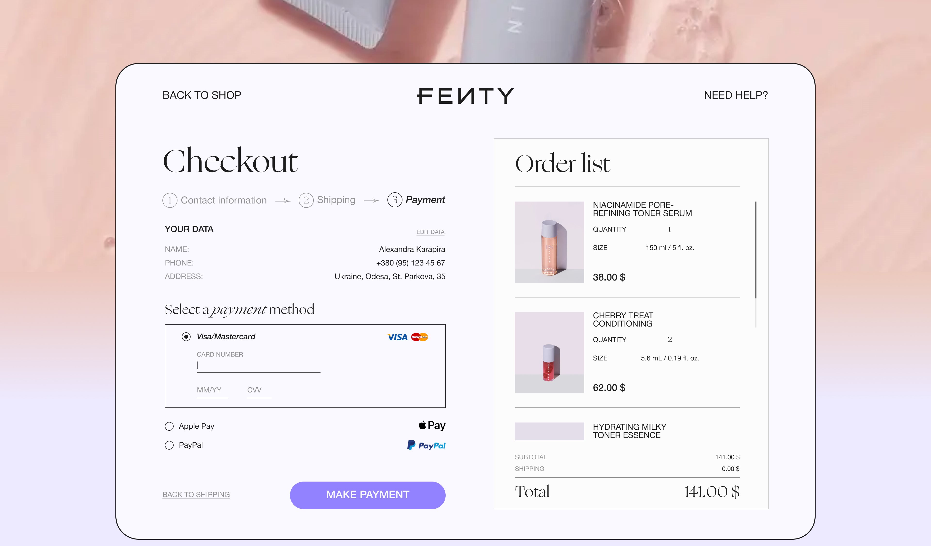概念 化妆品 电子商务 极简主义 现代的 重新设计 皮肤护理 排版 网页设计-16.jpg