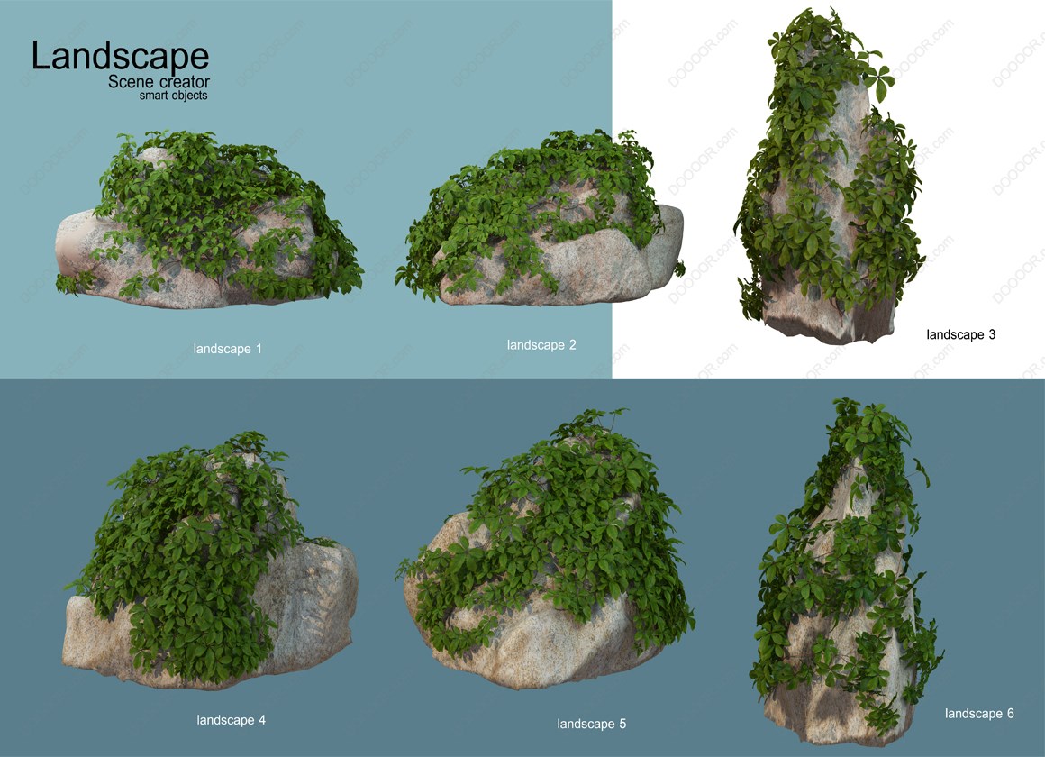 00362_6块绿藤石块滨水植物景观石PSD岩石素材-DOOOOR.com.jpg