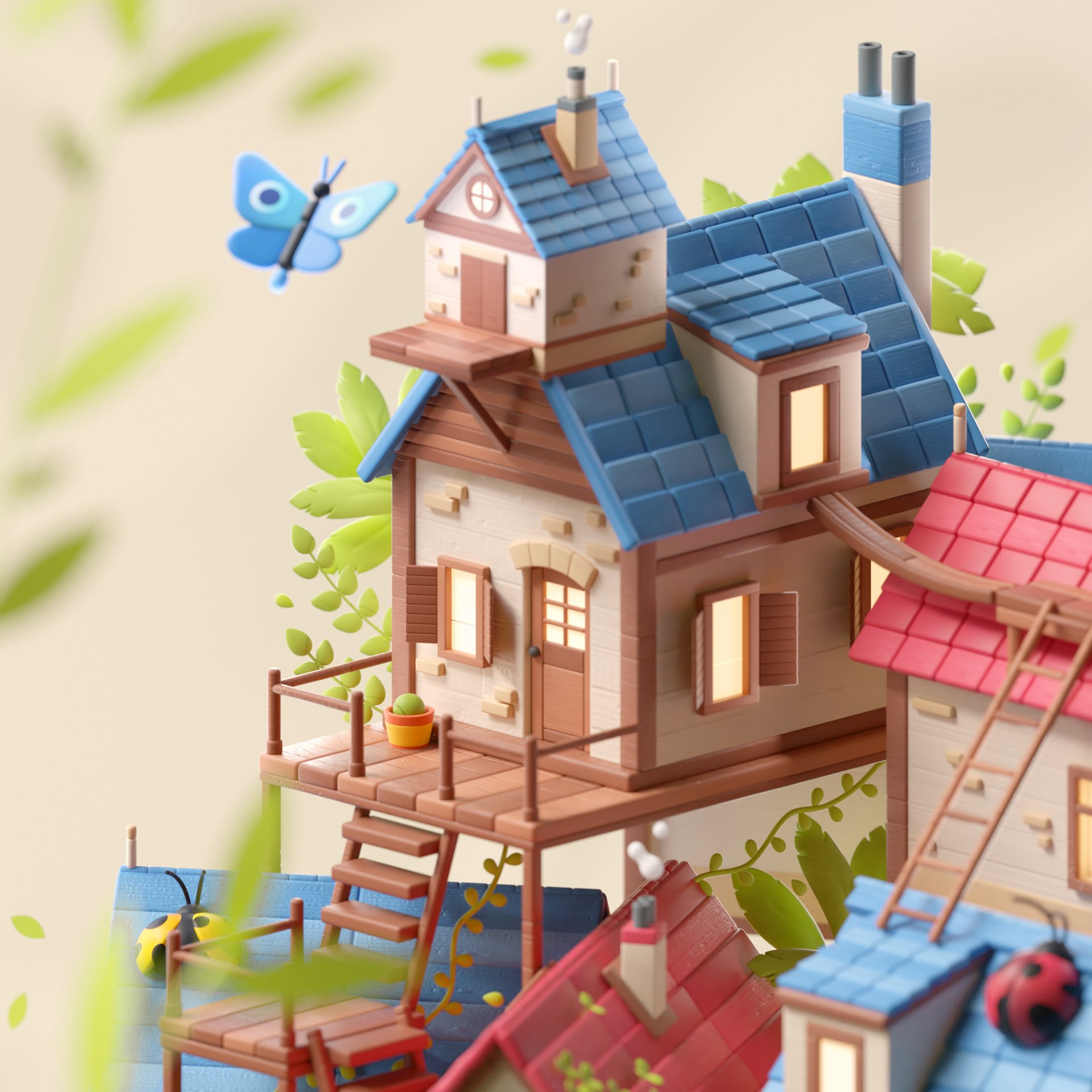 二维 3D 抽象的 艺术 c4d 电脑影像 颜色 设计 插图 自然-03.jpg