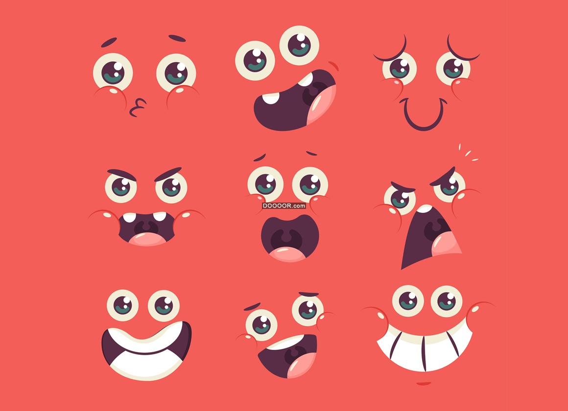 emoji表情包简约卡通脸蛋创意元素图片_装饰图案_设计元素-图行天下素材网