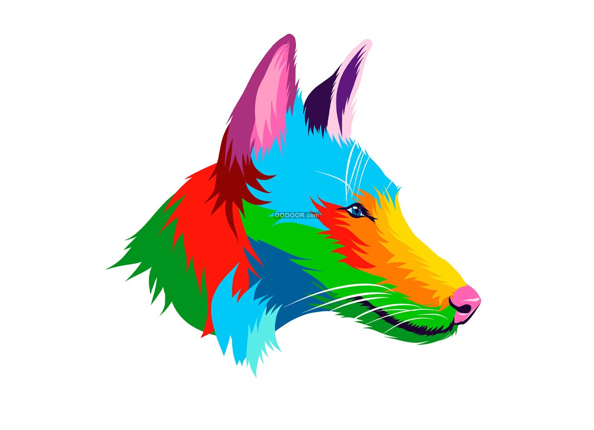 01891_伊比让猎犬狗头肖像彩色插图EPS素材.jpg