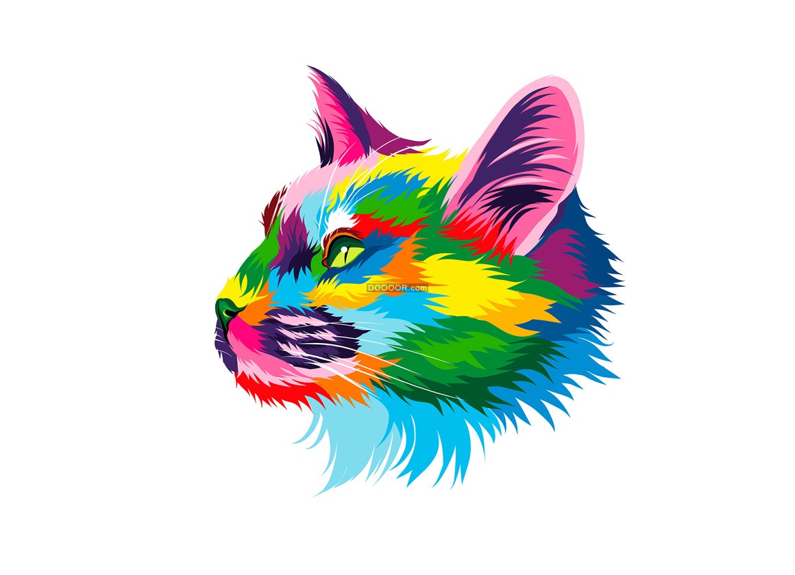 01894_抽象彩色猫脸肖像EPS素材.jpg