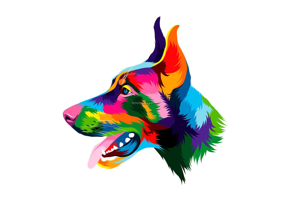 01865_杜宾犬头像彩绘矢量插图矢量素材.jpg