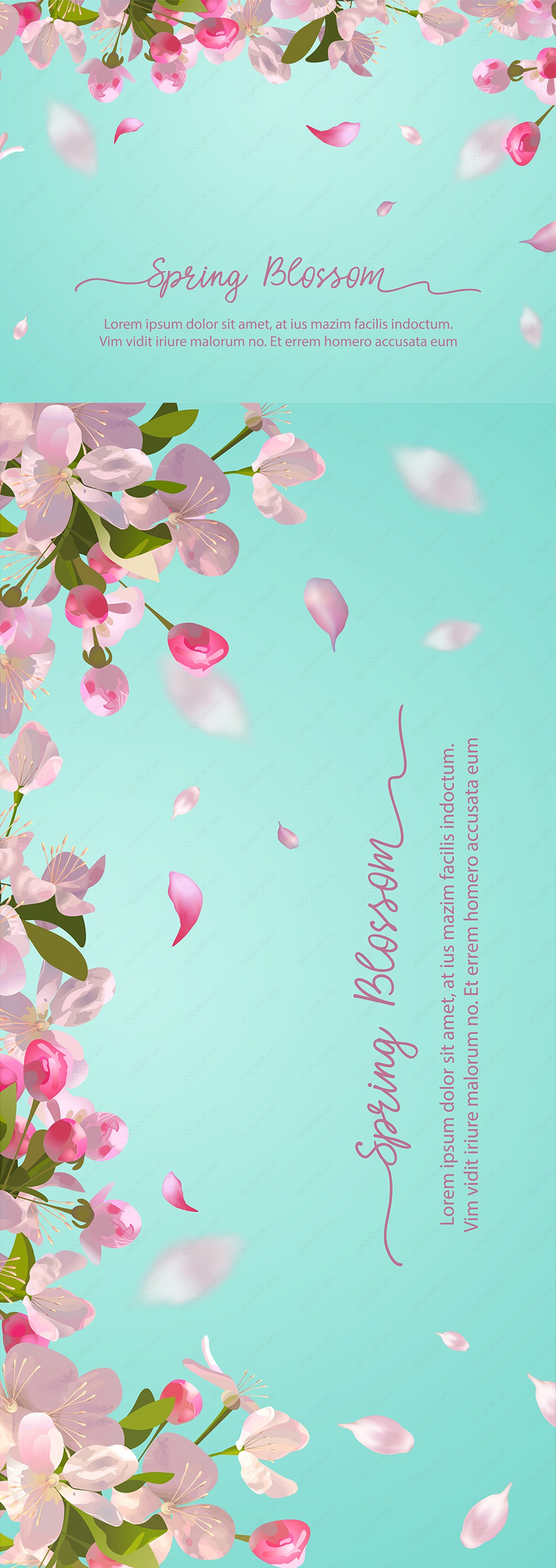 02146_樱花飞舞绿色背景矢量素材.jpg