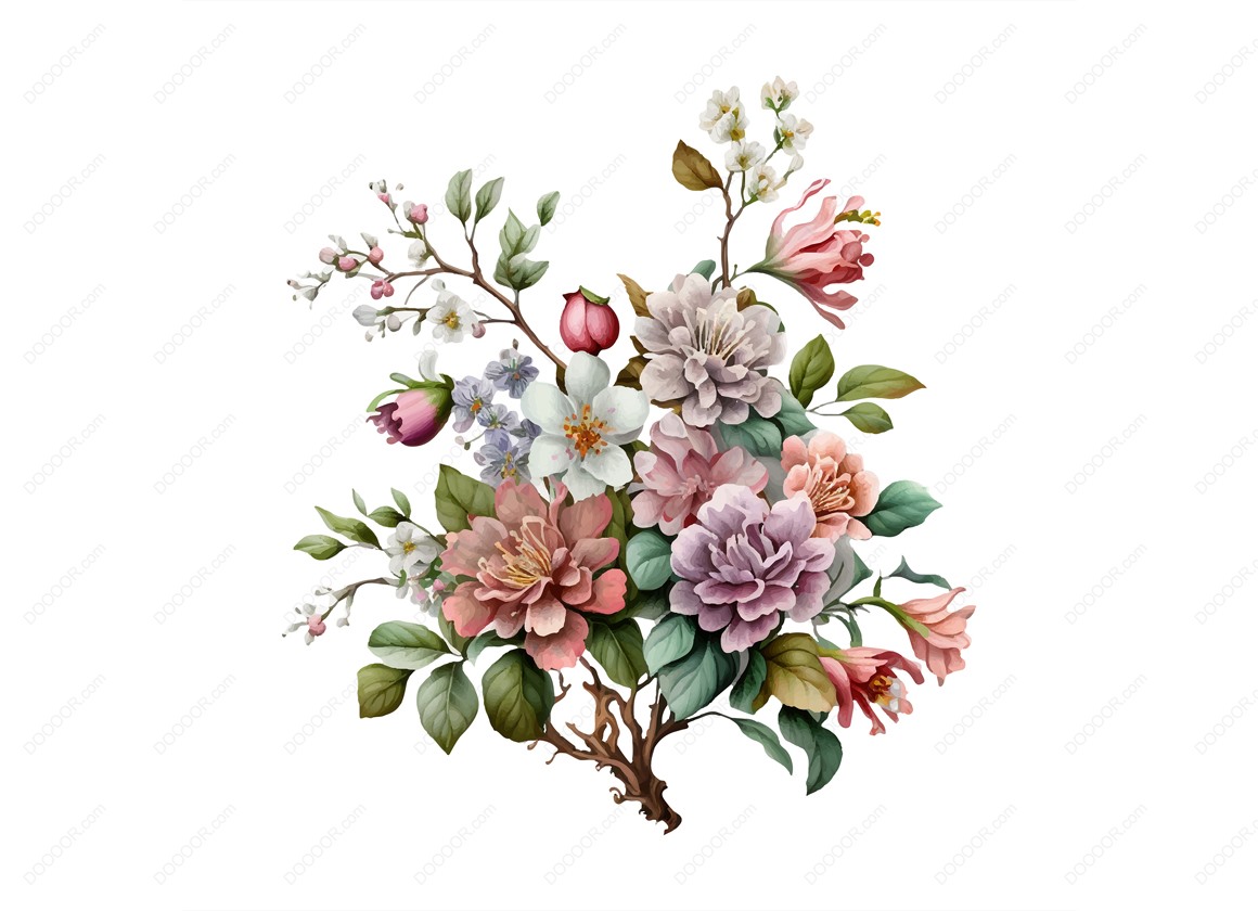 02076_花卉花束白色背景矢量素材.jpg