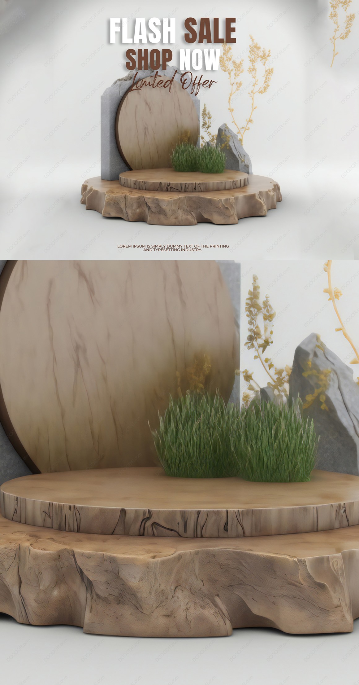 02363_木制底座草丛点缀3D展示台背景PSD模型.jpg
