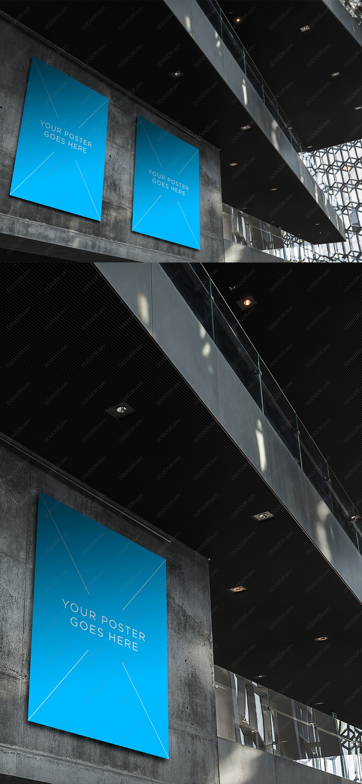 03302_工业型重色调海报展示墙画廊样机PSD模板素材-01.jpg