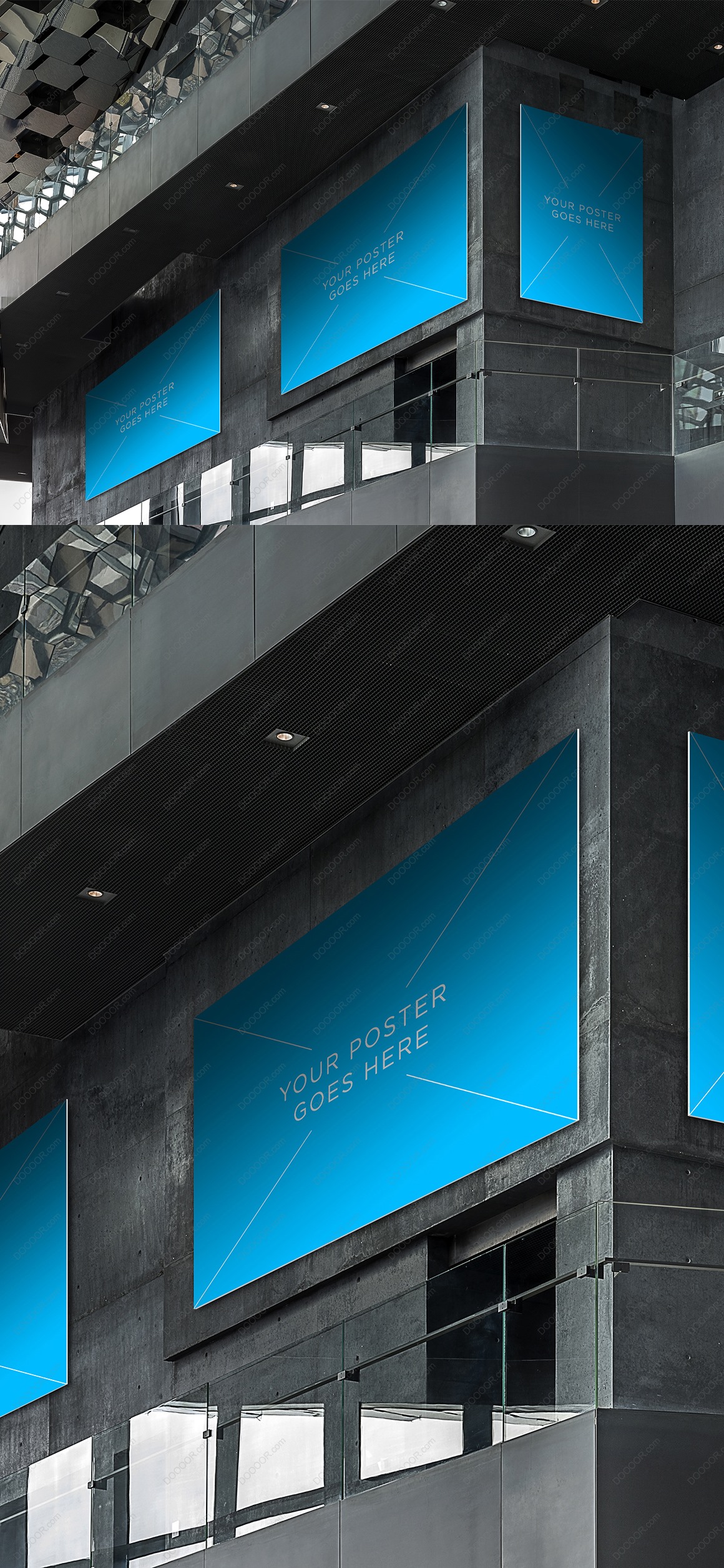 03303_工业型重色调海报展示墙画廊样机PSD模板素材-02.jpg