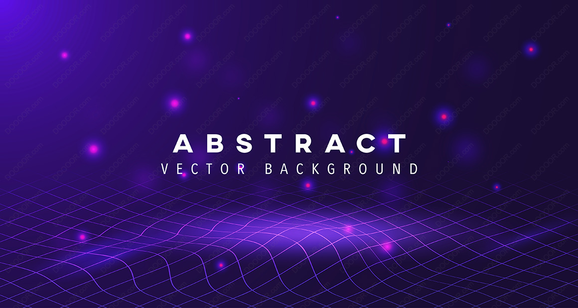 03674_紫色粒子与科技蓝色抽象线条大数据矢量几何背景素材-2.jpg