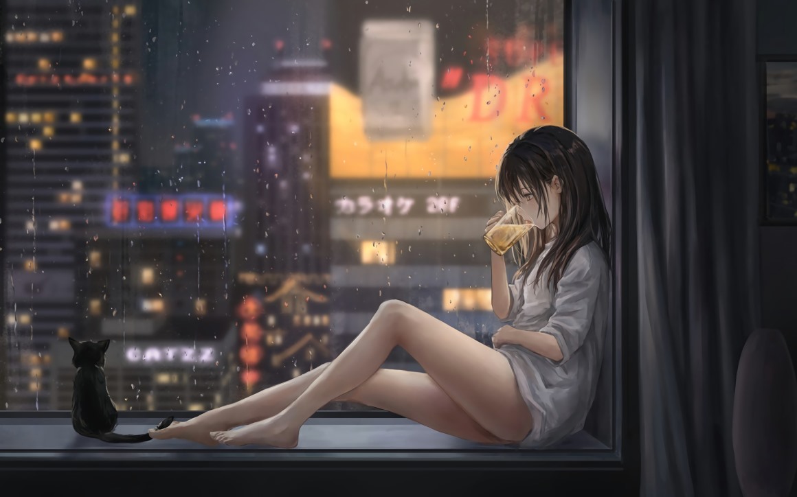 01216_赤脚动漫女孩猫窗户猫兹.jpg