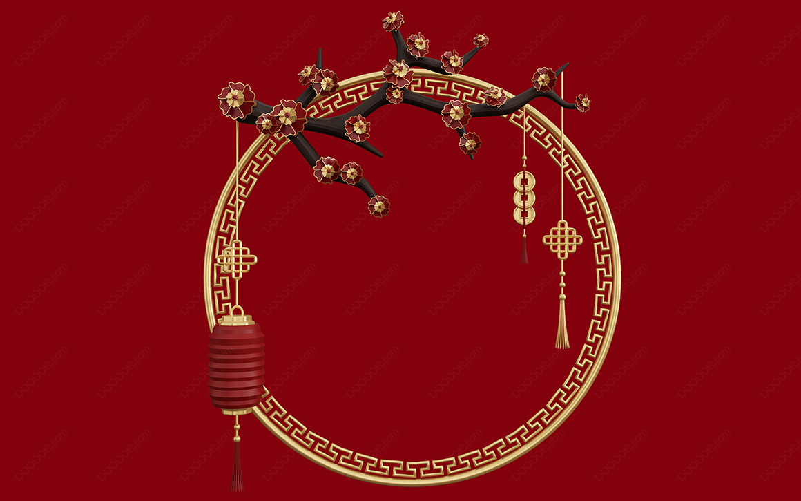 07600_3D插图中国风传统边框装中国红梅花灯笼铜钱PSD素材.jpg