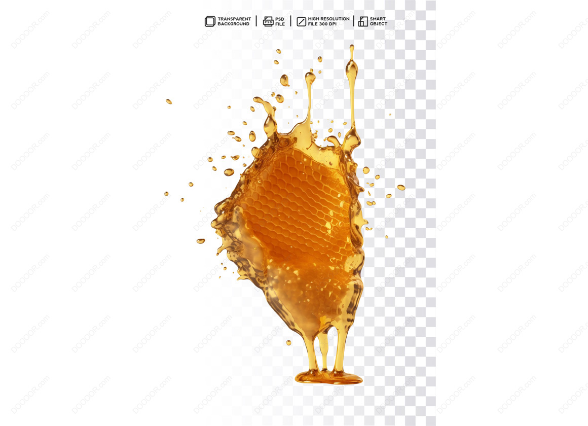 06889_逼真感蜂窝飞溅透明背景PSD素材-02.jpg