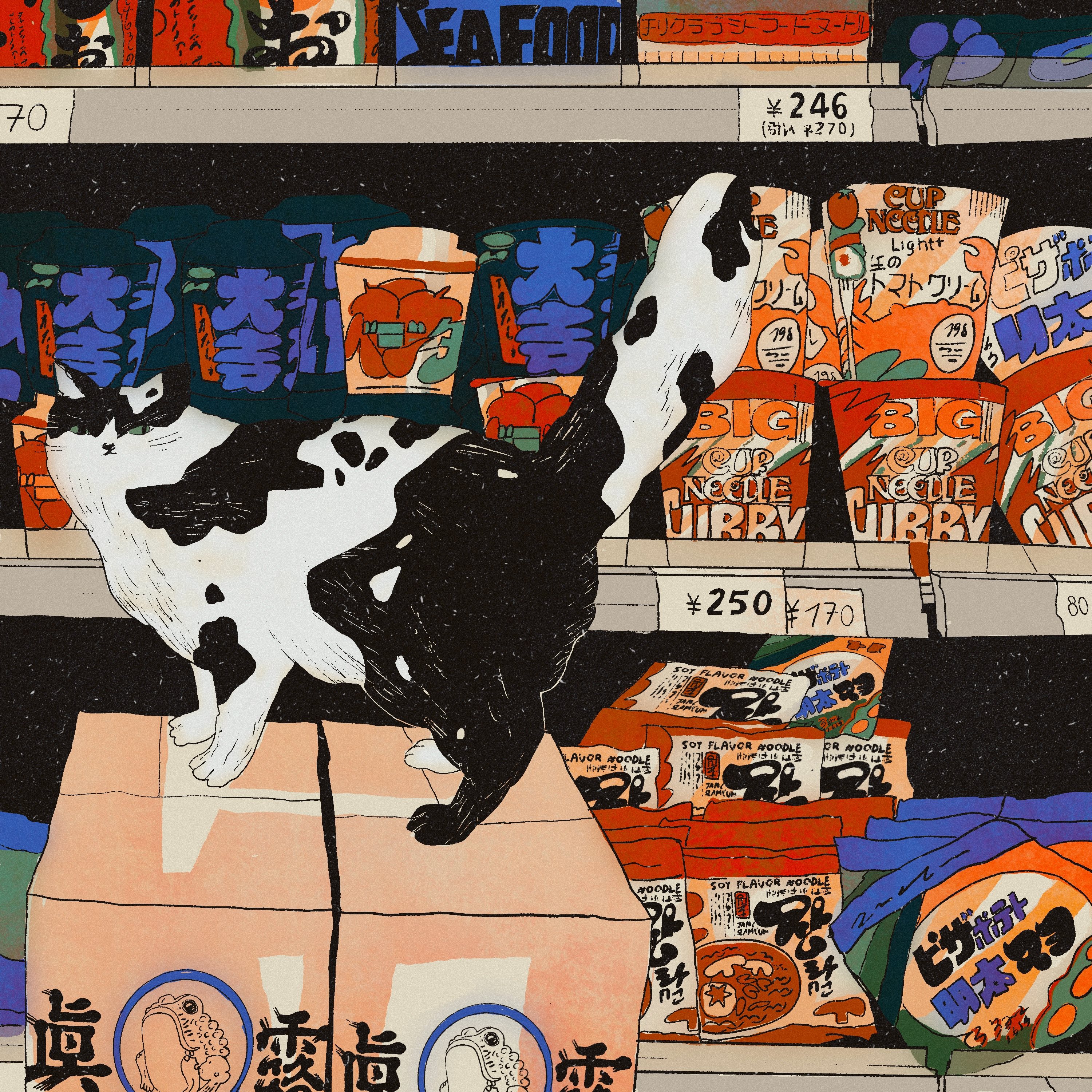 日式居家风人物场景猫猫插画设计-06.jpg