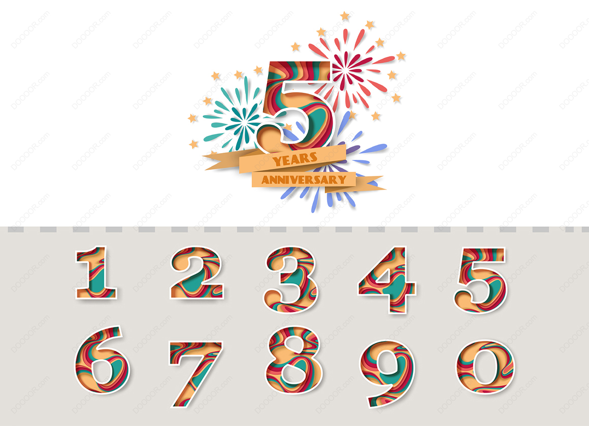 09114_彩带礼花点缀五周年数字矢量素材.jpg