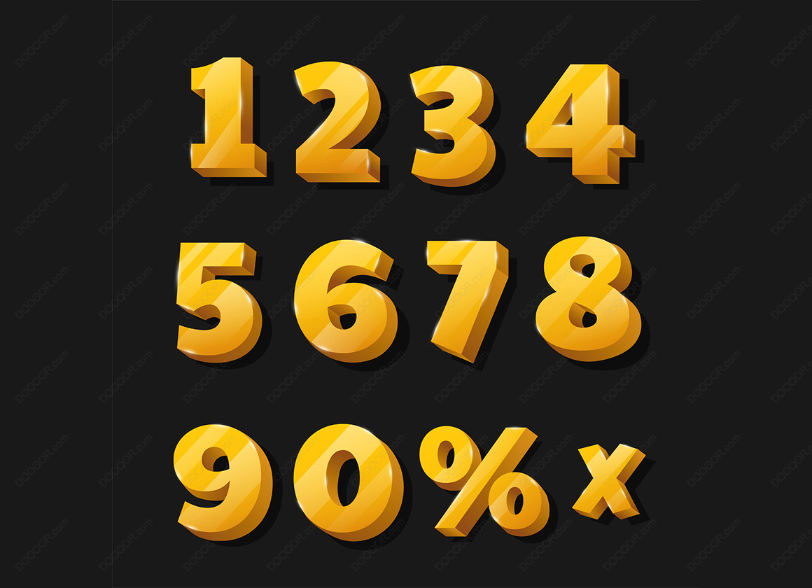 09021_闪亮的金色数字符号矢量素材.jpg