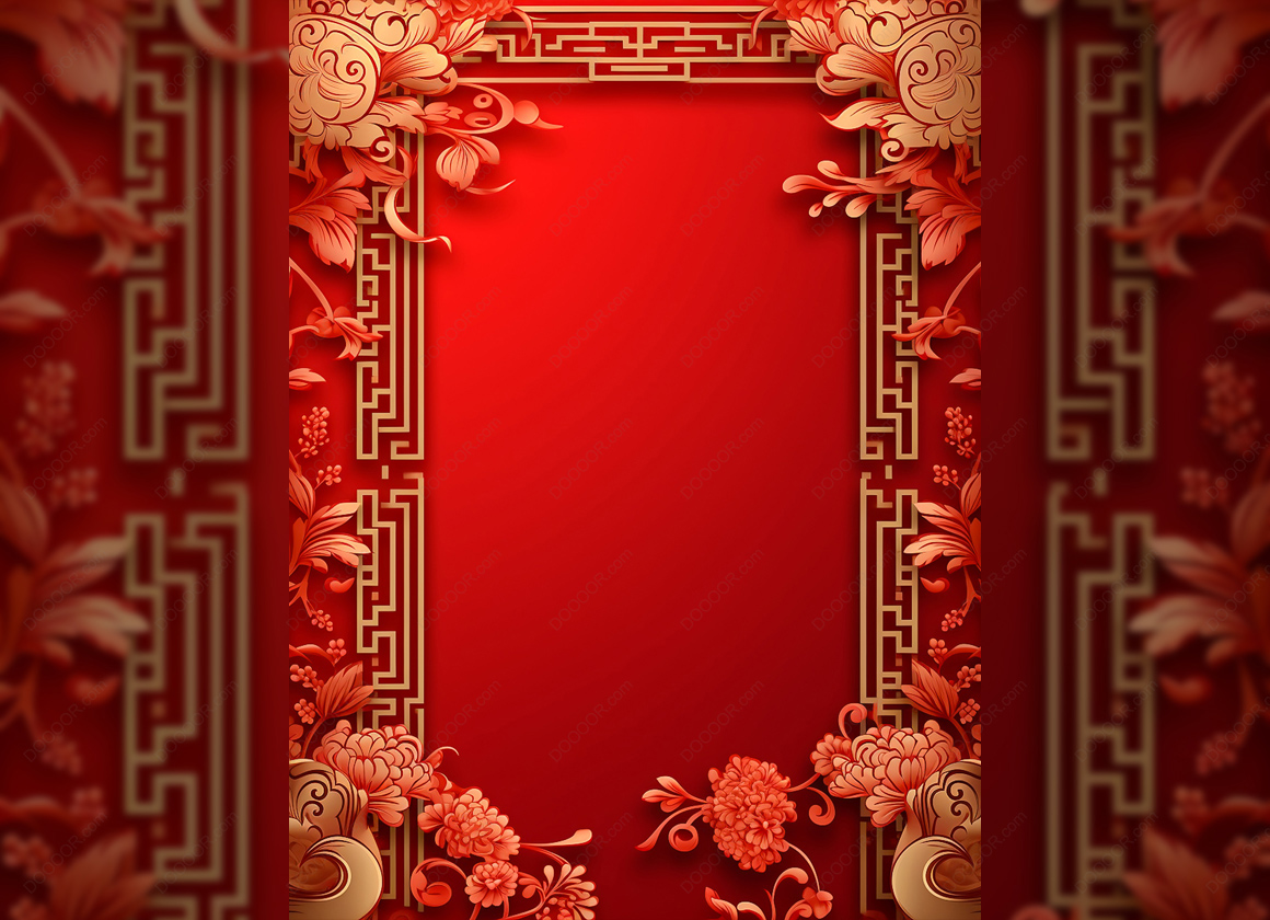 10193_金色农历新年金色花卉图案边花红底花朵超清JPG素材-01.jpg
