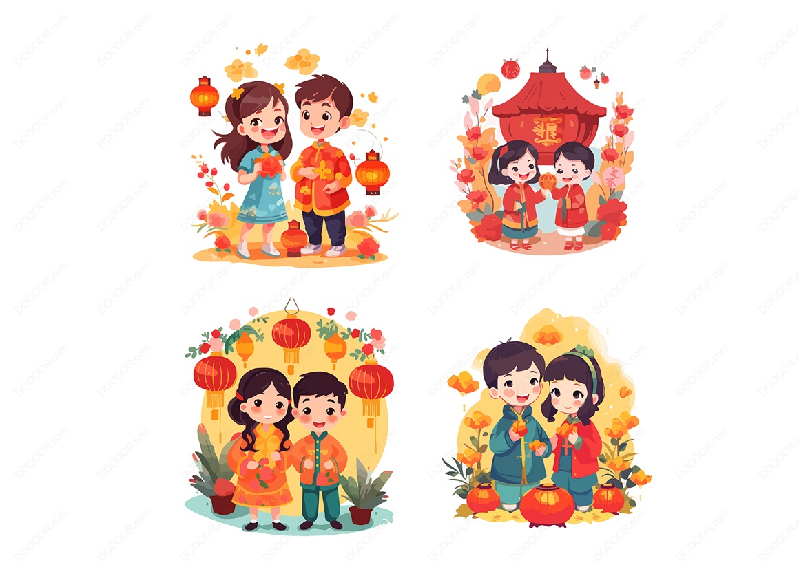 12605_恭贺新年卡通人物过春节插画矢量素材.jpg