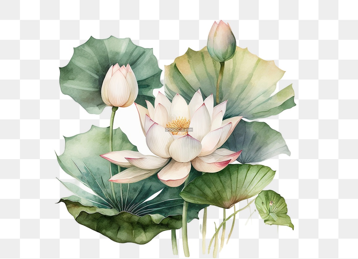 13095_透明PNG莲花白色荷花.jpg