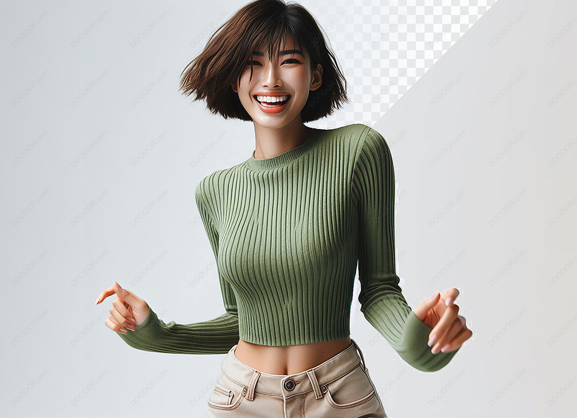 13955_穿绿色衣服大笑开朗的女孩PSD素材-03.jpg