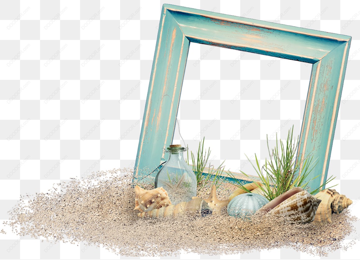13830_浪漫海滩元素照片框相框透明PNG-02.jpg