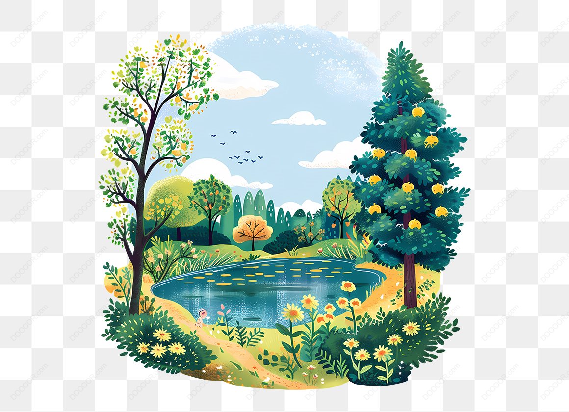 14440_湖泊和树木的插画.jpg