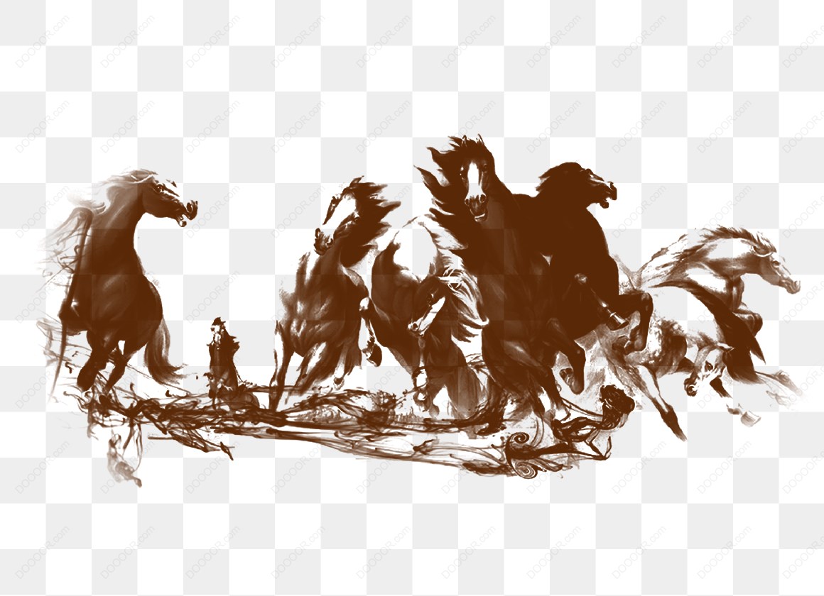 12733_奔跑的马群插画.jpg