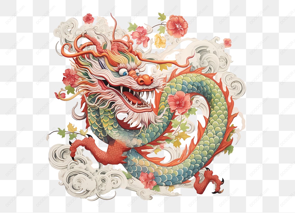 12806_彩色龙与花朵图案.jpg