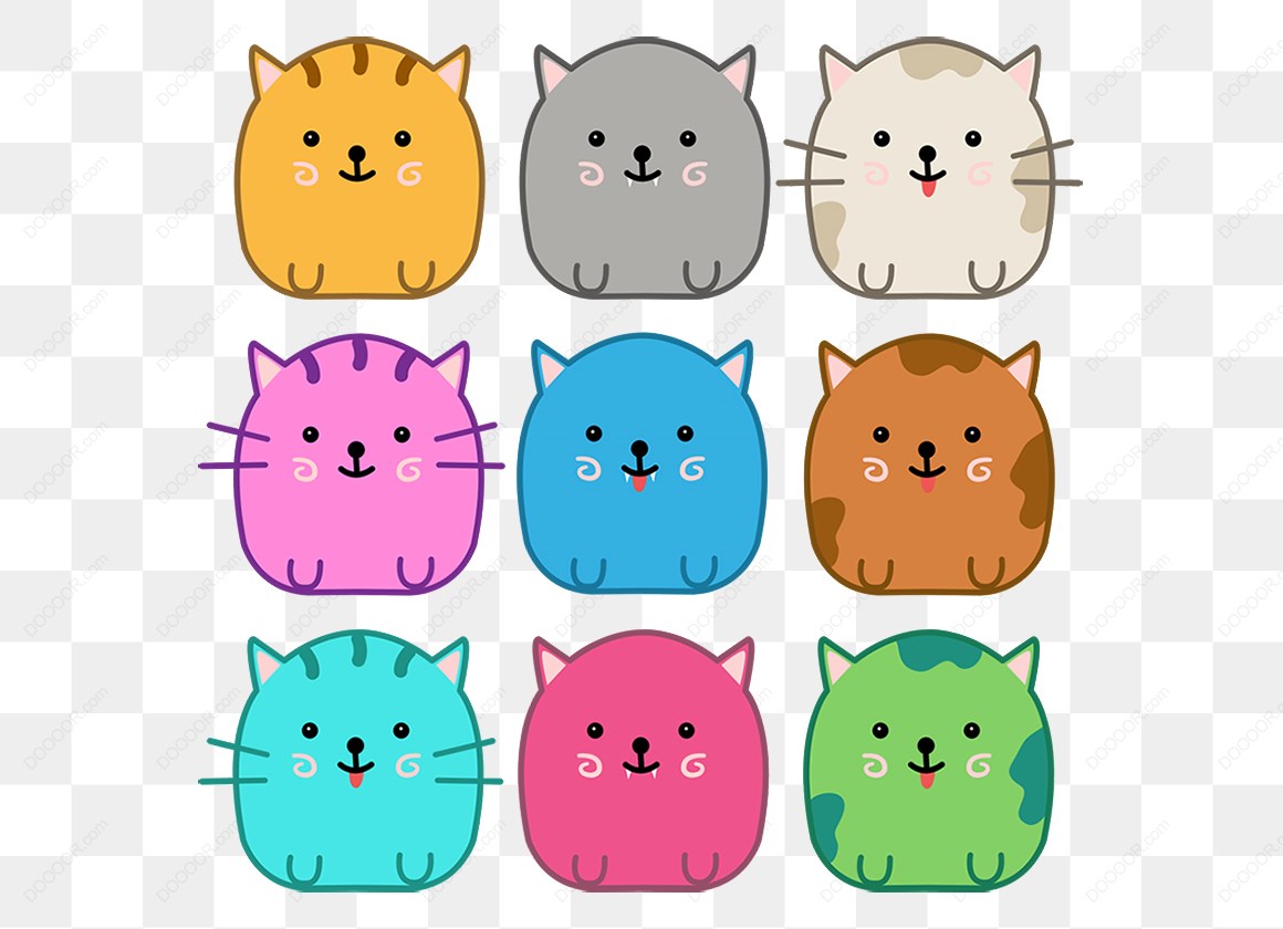 14954_九只卡通猫插图.jpg
