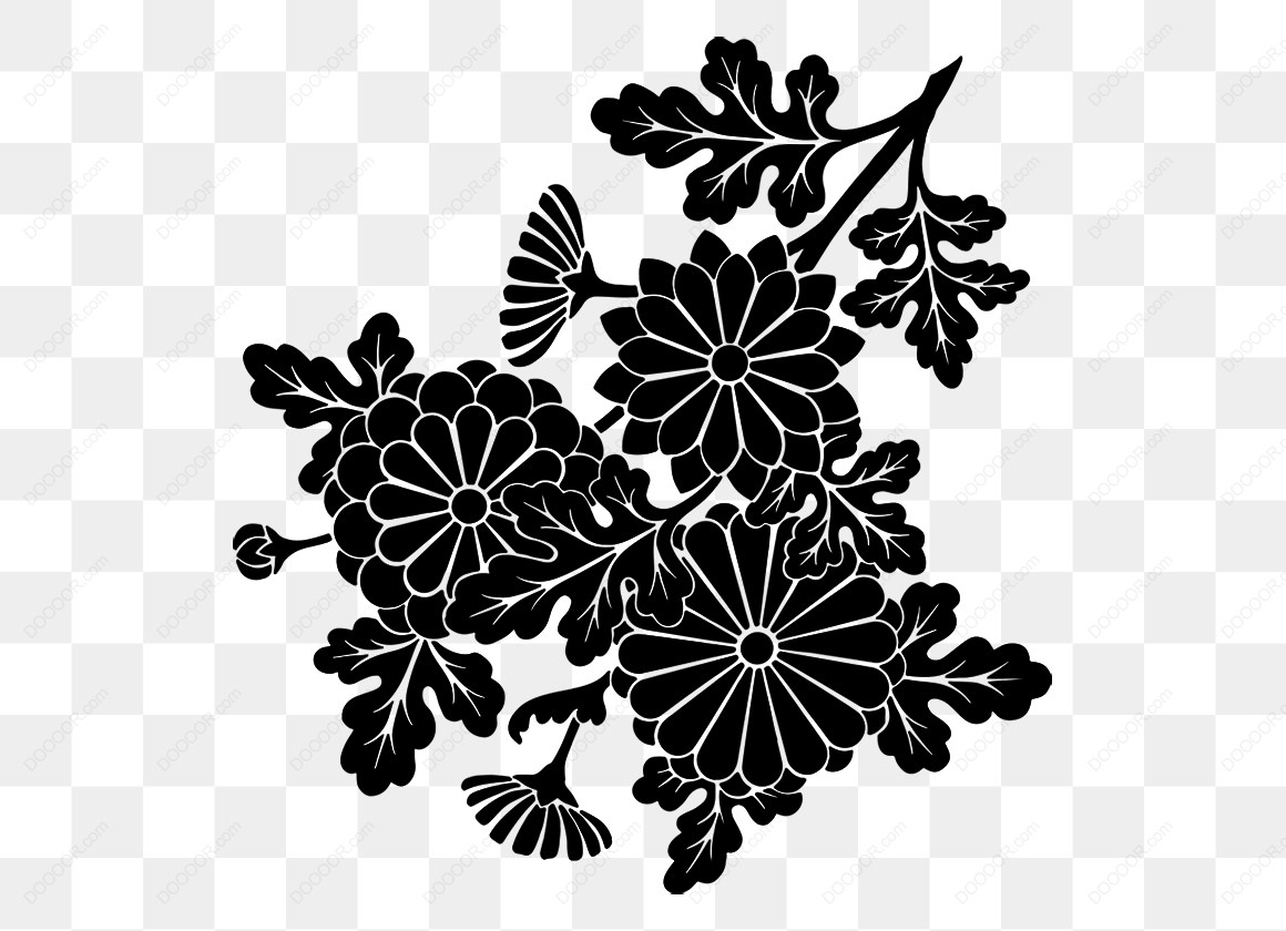15310_黑色菊花剪影图案.jpg