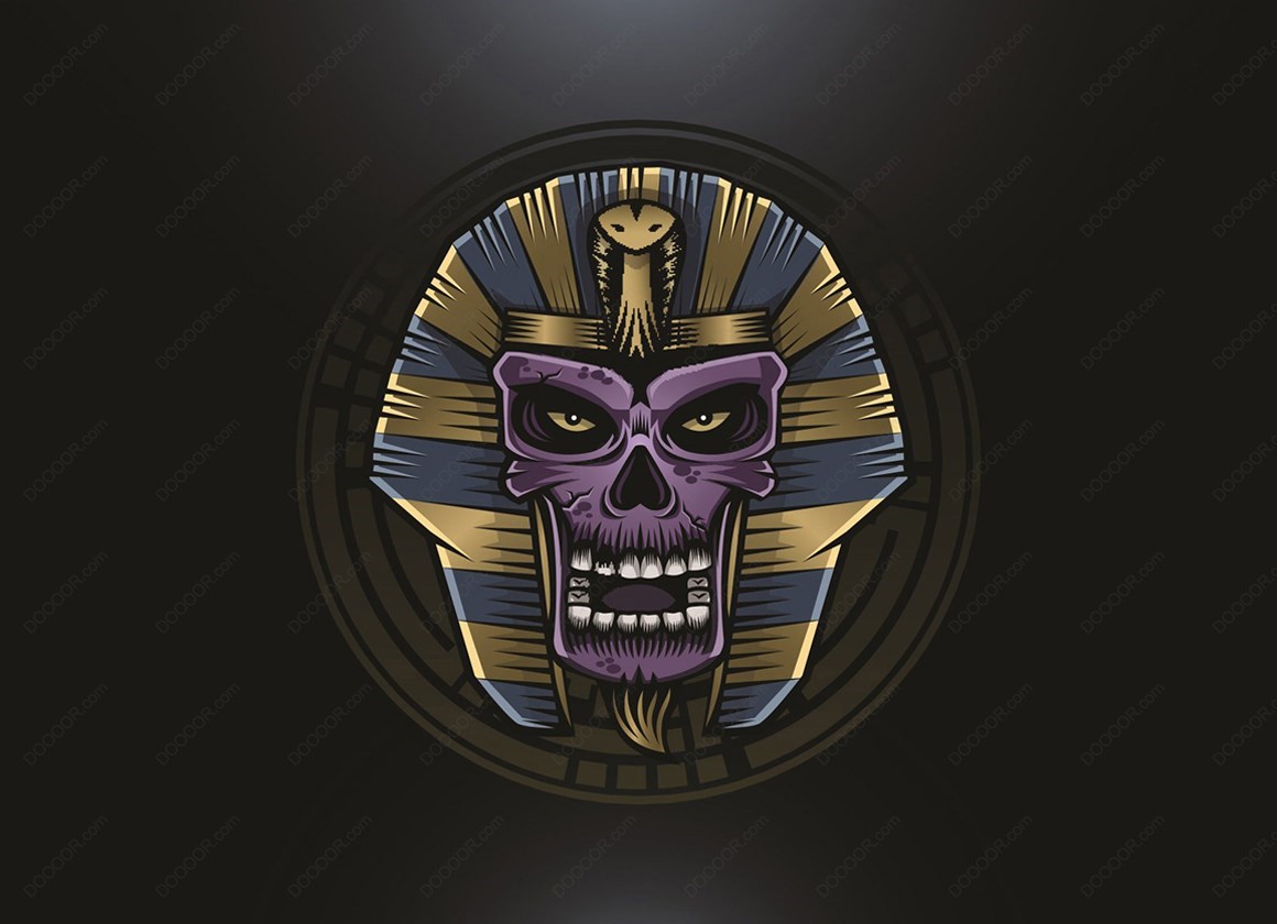 15387_法老头盔与骷髅矢量LOGO模板.jpg