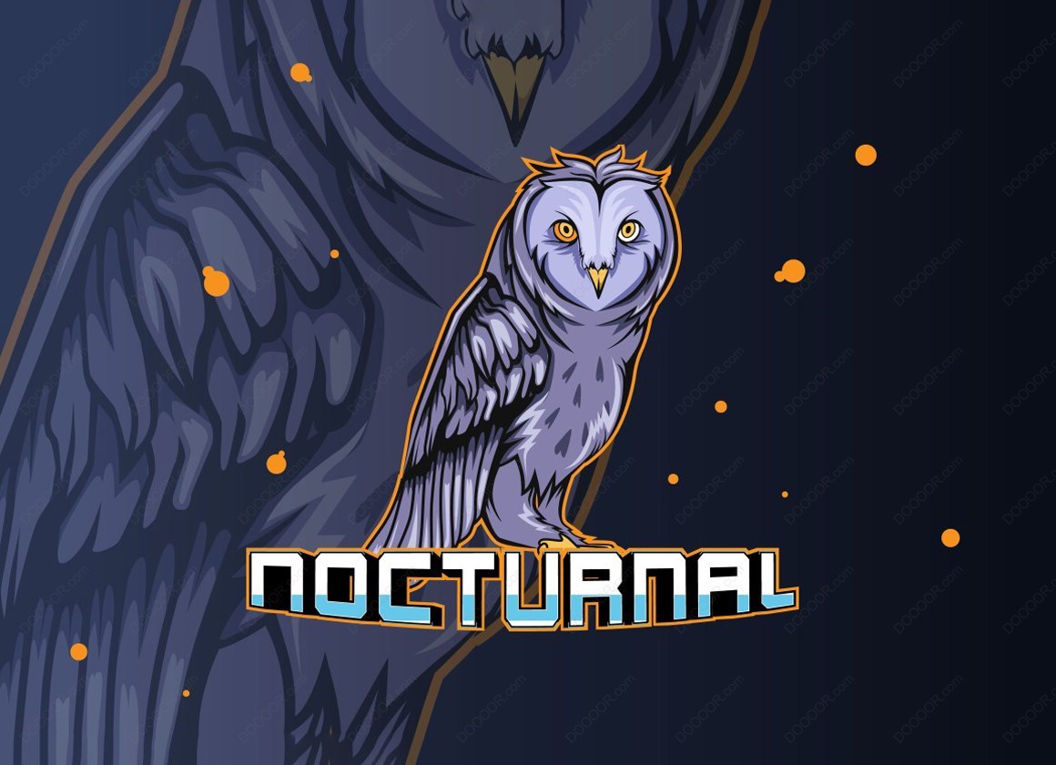 15596_猫头鹰插图和NOCTURNAL矢量LOGO素材.jpg