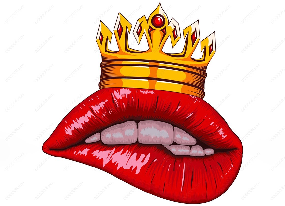 15615_红唇戴皇冠插图矢量LOGO素材.jpg