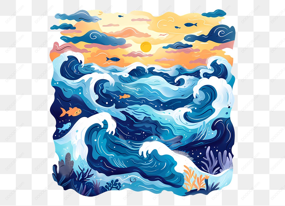16033_海洋波浪与鱼群.jpg