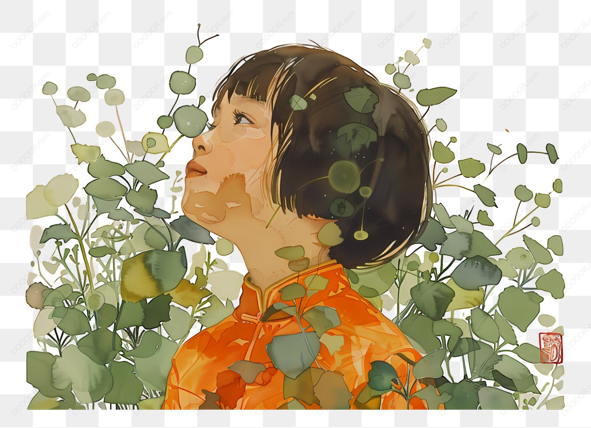 16614_女孩与植物插画.jpg