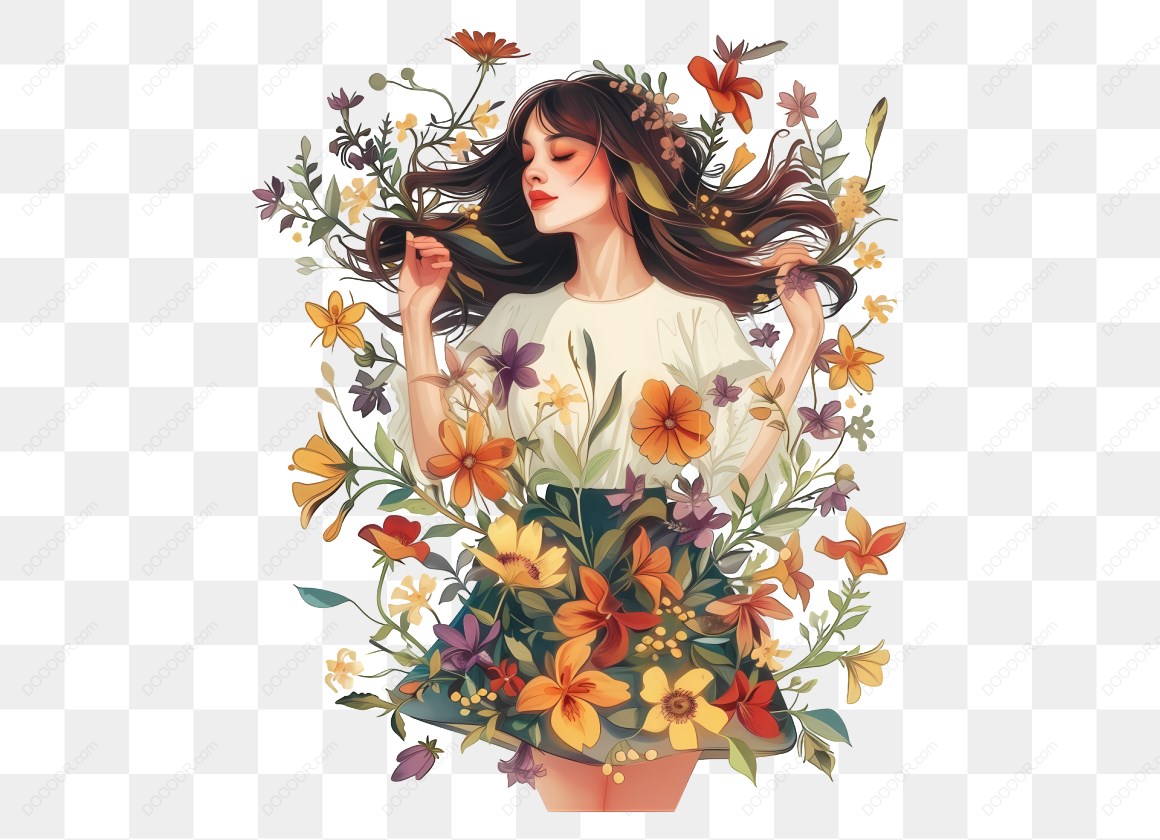 17039_女子与花朵融合插画.jpg