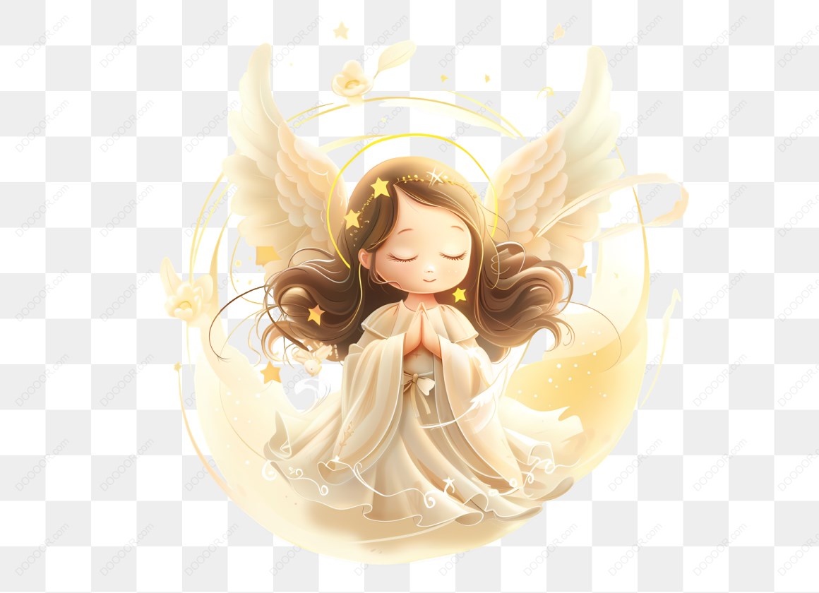 17188_卡通天使祈祷插图.jpg