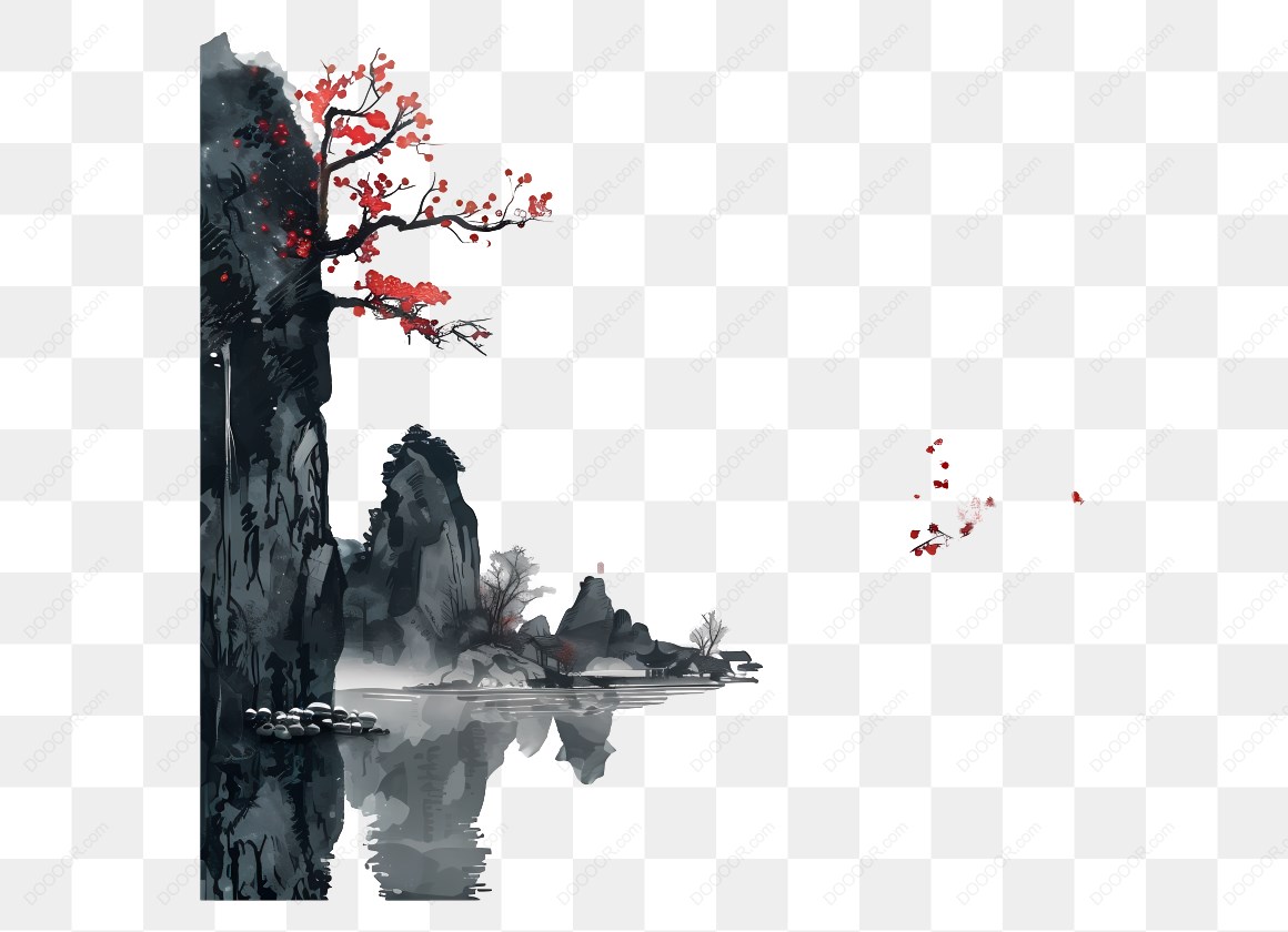 10000_水墨山水与红花.jpg