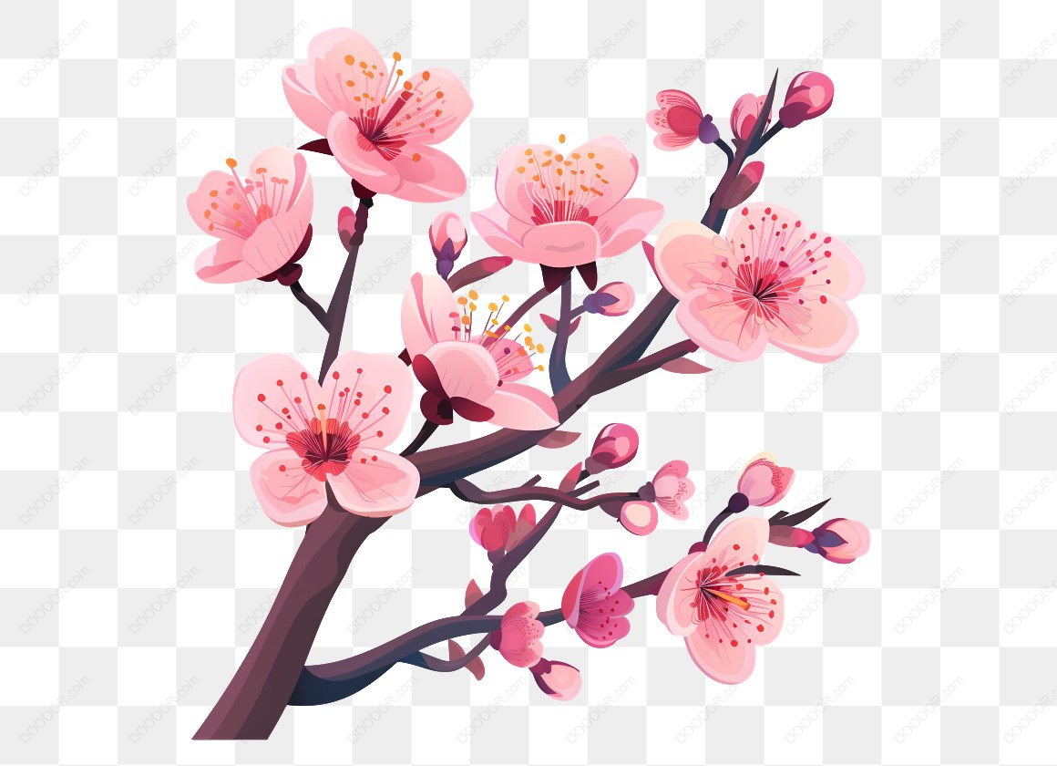 10113_粉色樱花插画图案.jpg