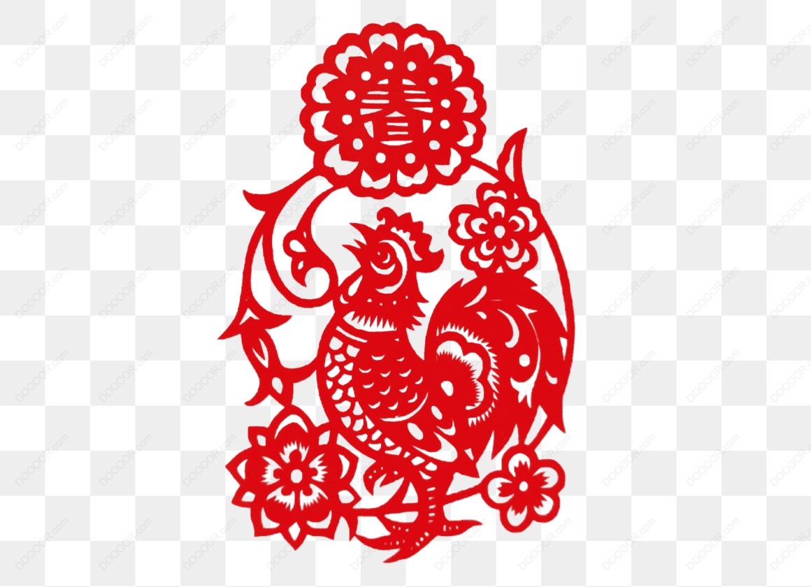 10620_红色剪纸鸡图案.jpg