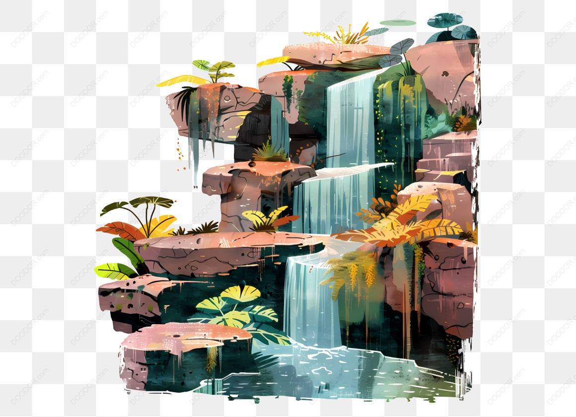 10973_瀑布和岩石插图.jpg