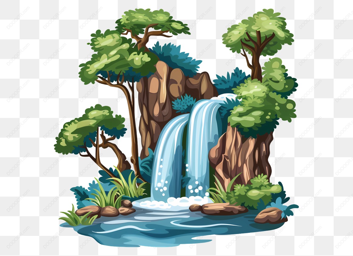 11450_瀑布森林景观插图.jpg