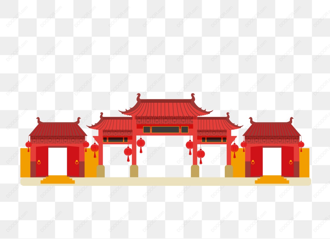 11673_红色传统建筑插图.jpg